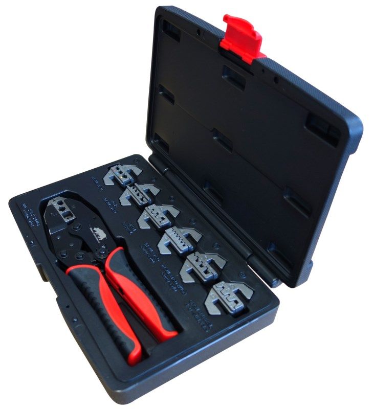 7 Die Quick Change Cable Crimper Kit Ratchet Crimping Tool Spark Plug