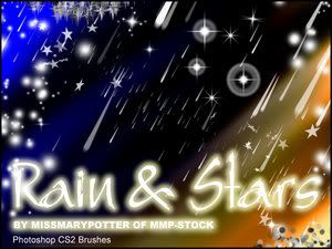 FREE BRUSHES  Rain and Stars by mmp 15套PS星星笔刷下载