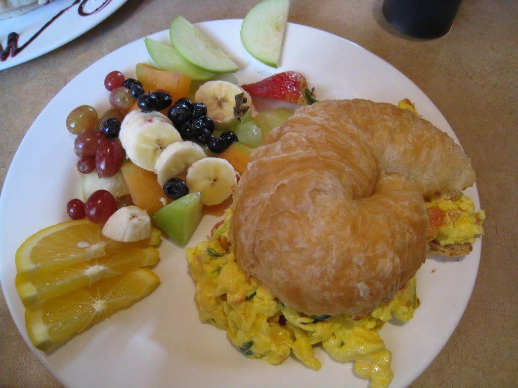 Breakfast Croissant and Fruit