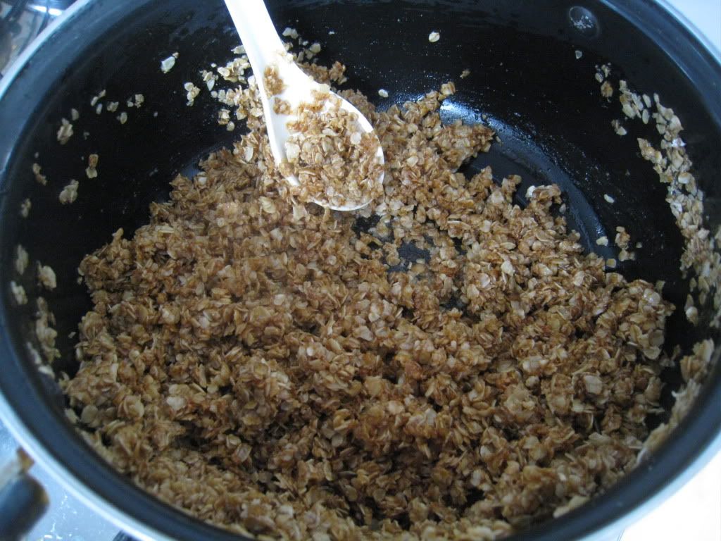 Oatmeal into granola