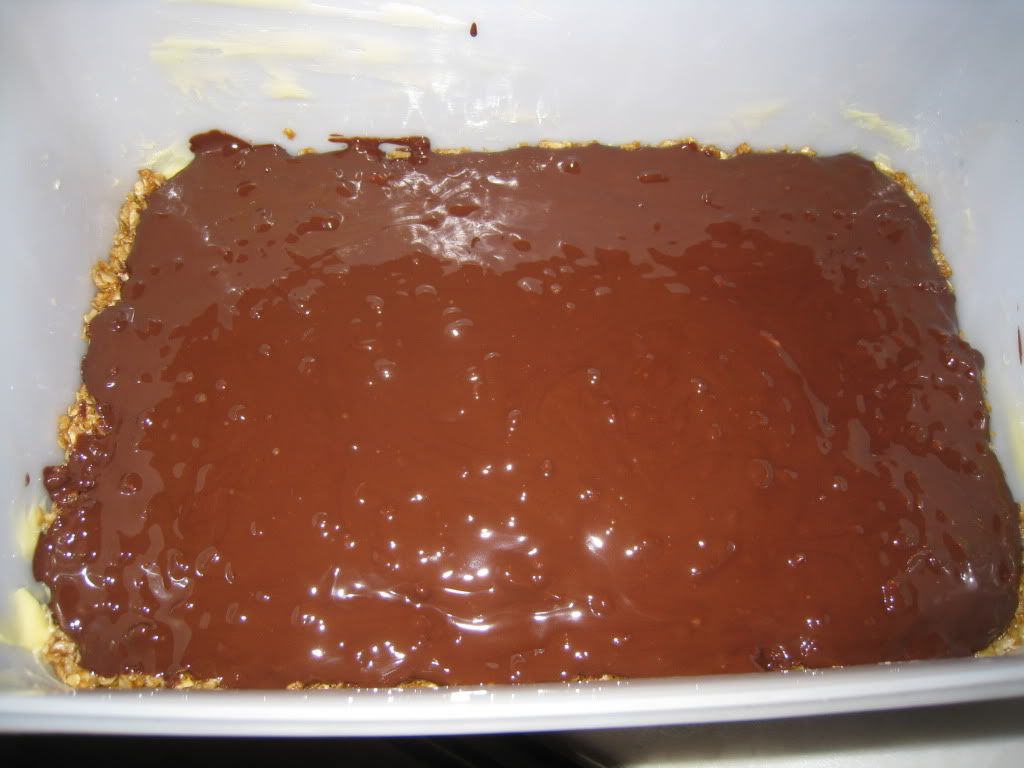 Peanut butter chocolate spread on granola