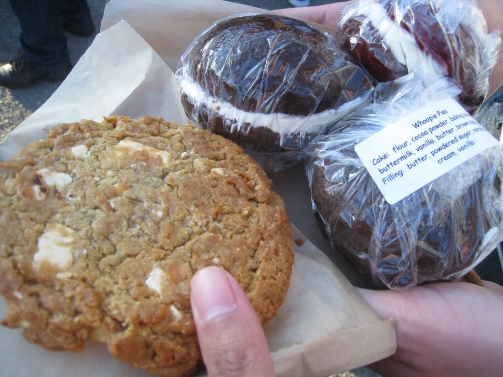 White chocolate macadamia cookie and whoopie pies from Sweet Treats