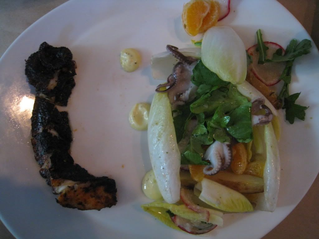 Cucina Urbana barbecue octopus with salted fingerling potato, endive, radish, chili herb vinaigrette and lemon aioli