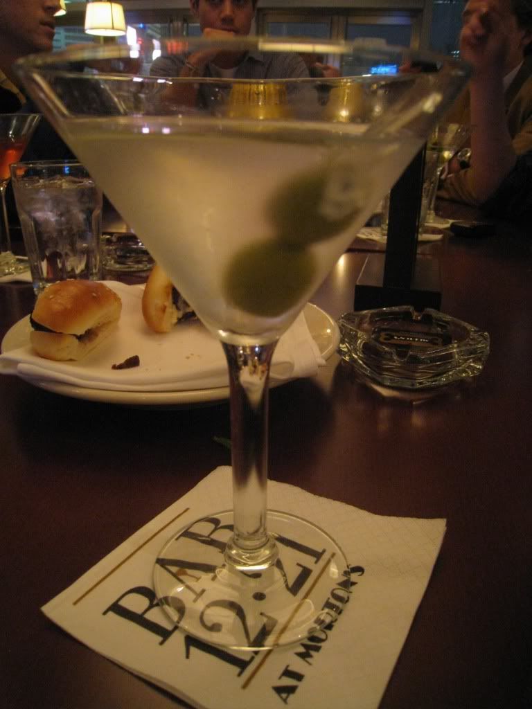 Morton's The Steakhouse gin martini with blue cheese olives