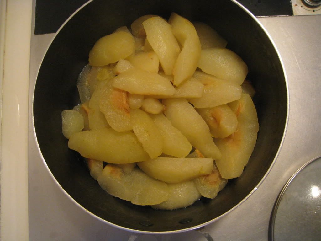 Poached pears using David Lebovitz's recipe
