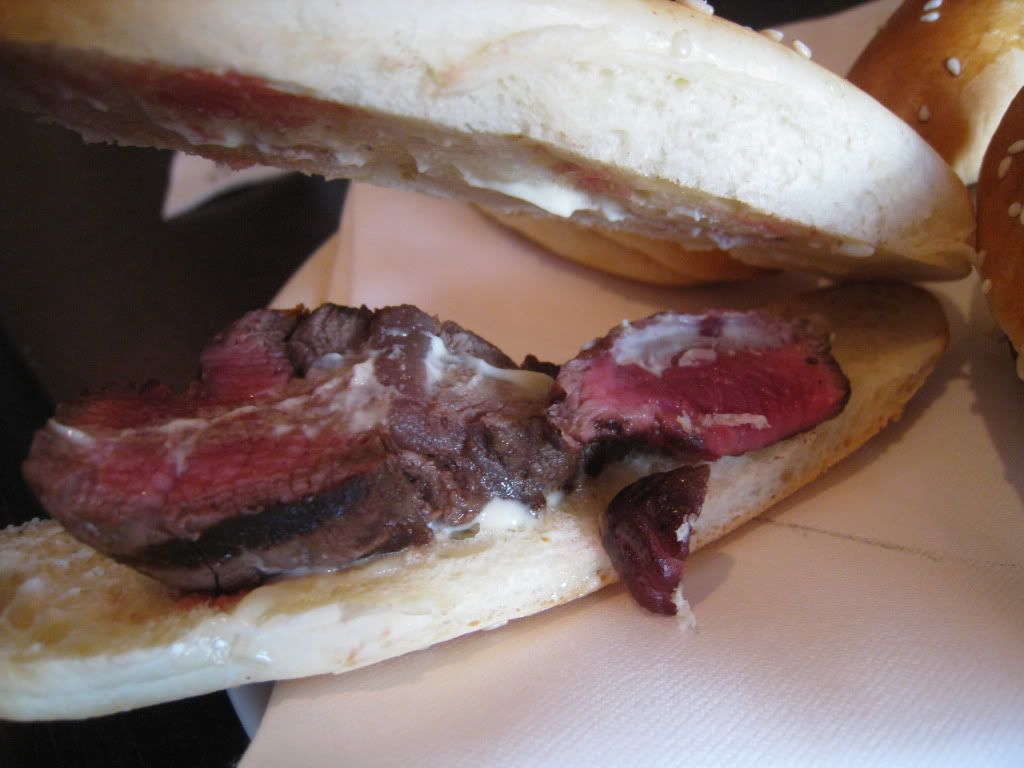 Morton's The Steakhouse filet mignon sandwich inside