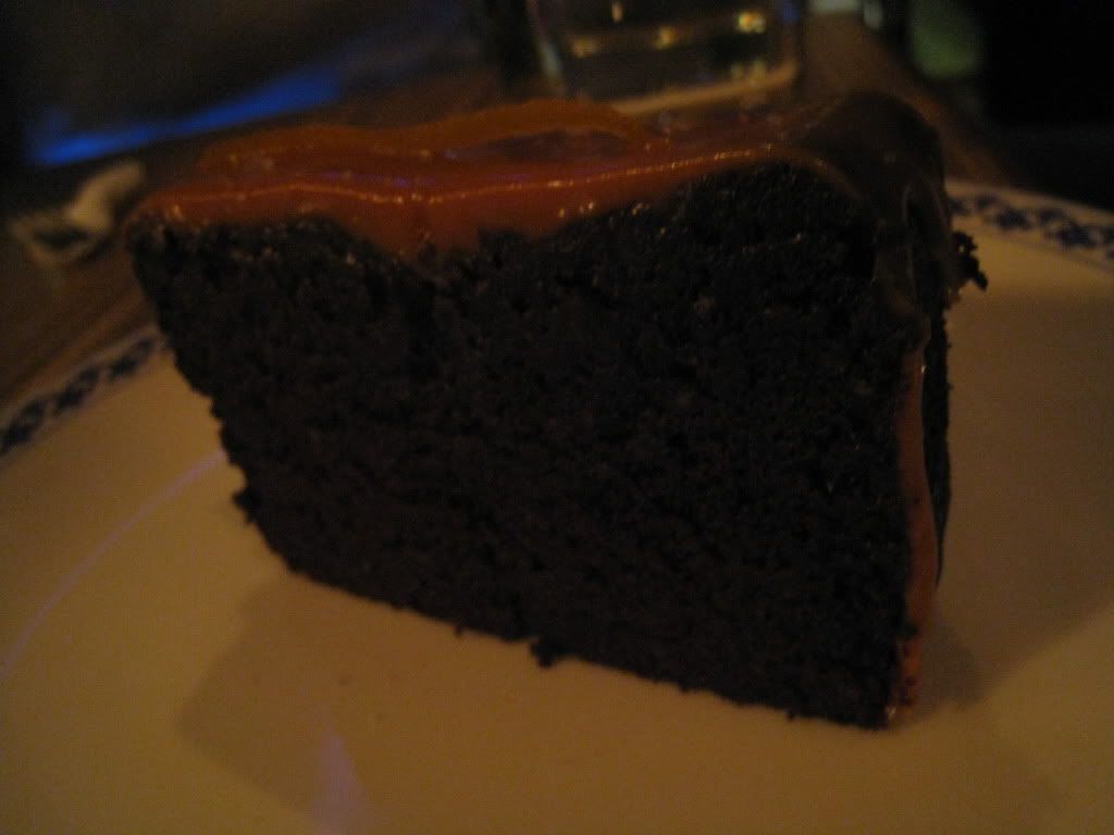 Orange Chocolate Mud cake with caramel and sea salt
