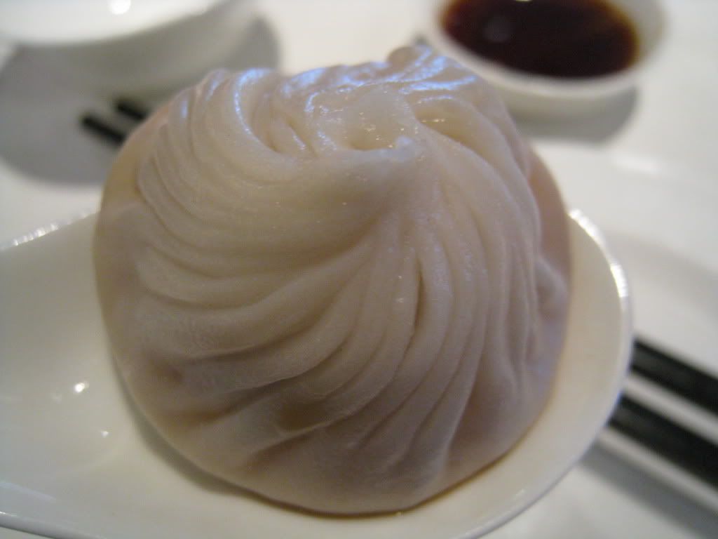 Close-up of pork xiao long bao from Din Tai Fung