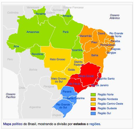 los estados brasileños y sus abreviaturas