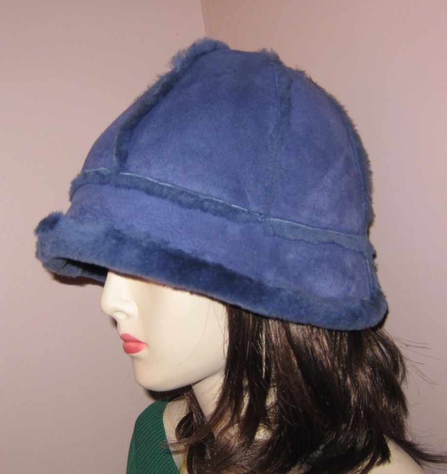 suede shearling bucket hat