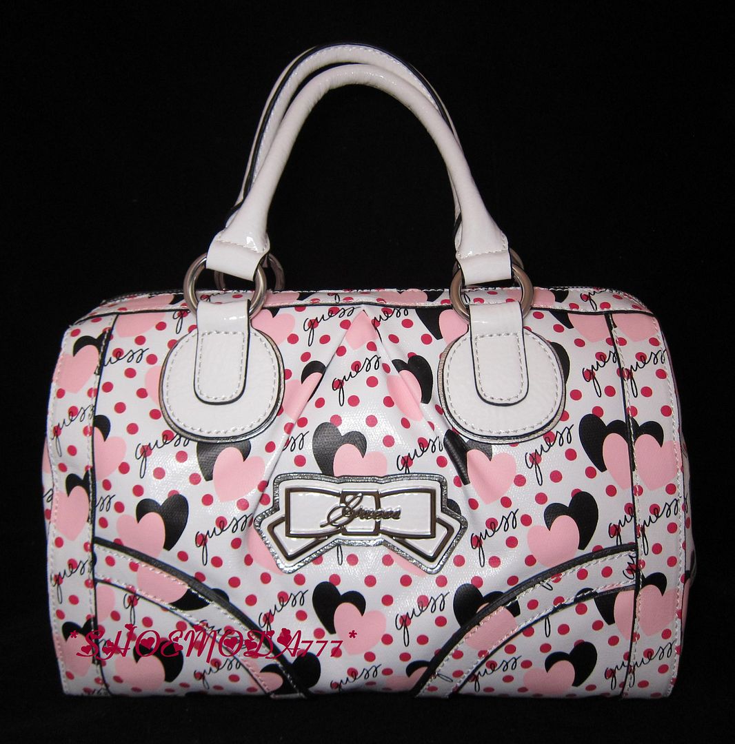 GUESS Glamour Girl Heart Logo Pin Up Bag Purse Handbag Satchel Sac