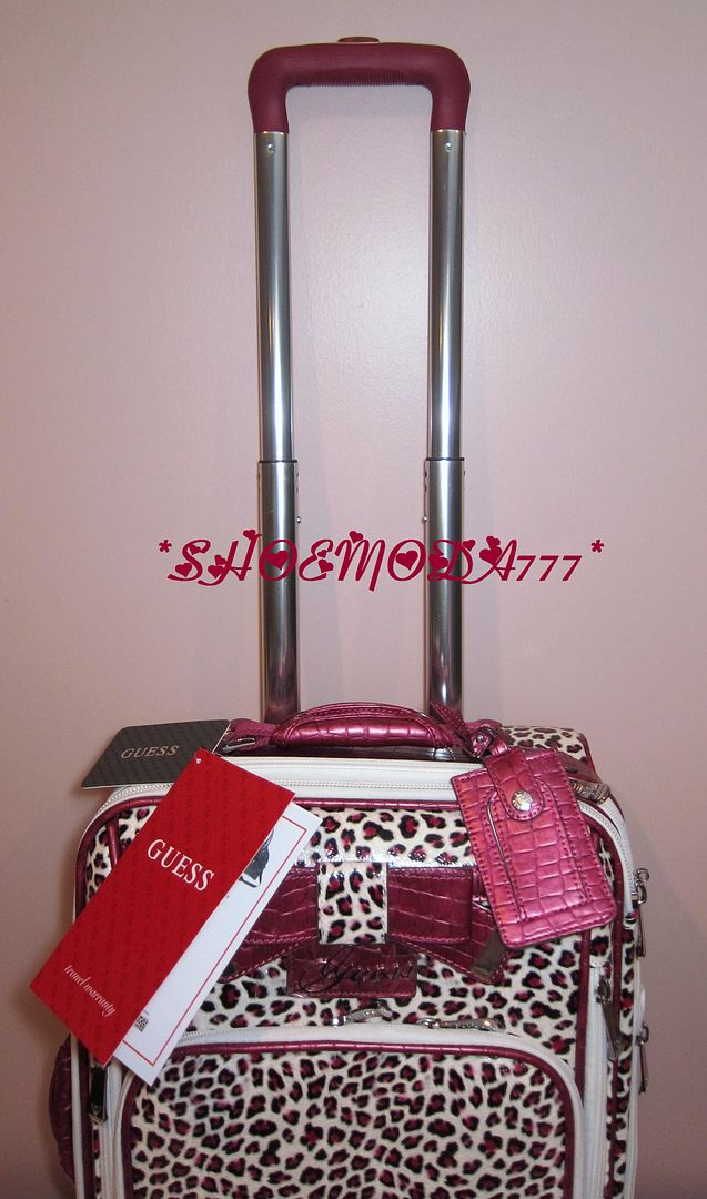 GUESS 20" BRICKEN Travel Roller Carry On Luggage Suitcase Bag Pink