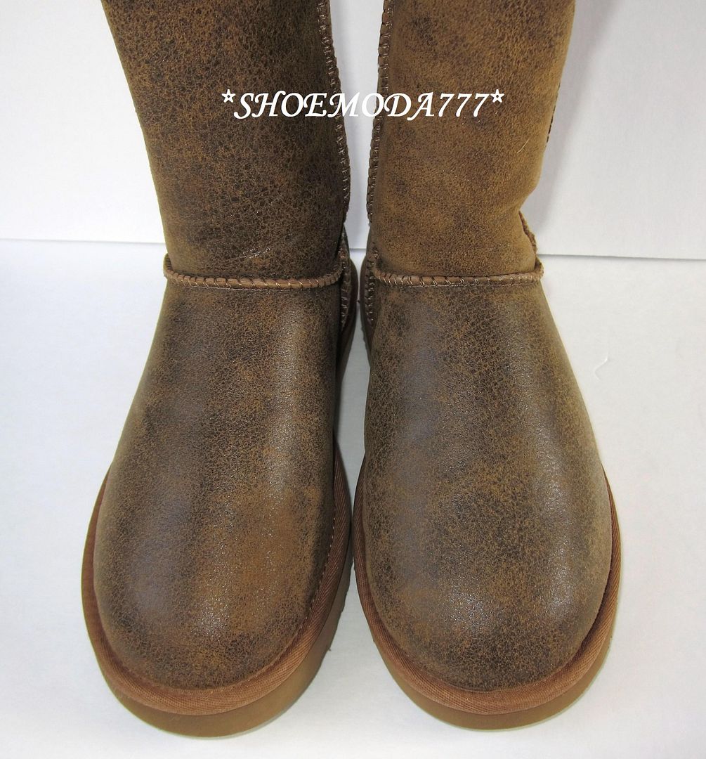 UGG Over The Knee Bailey Button Bomber Jacket Black Chestnut Lotus