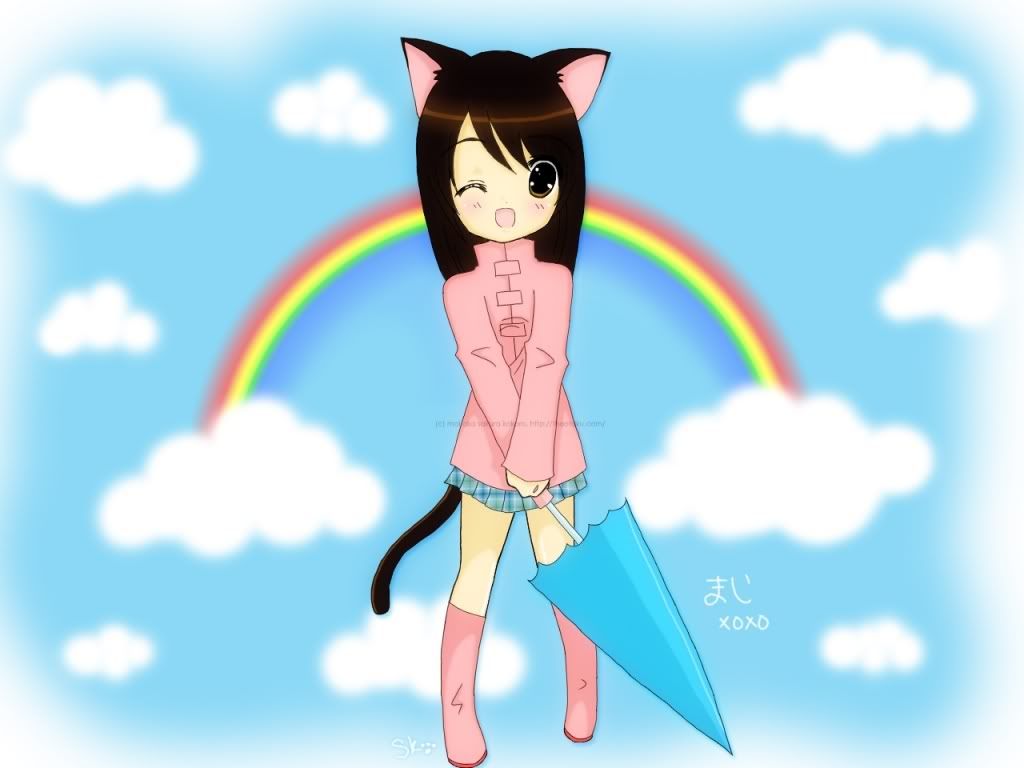 rainbow anime wallpaper