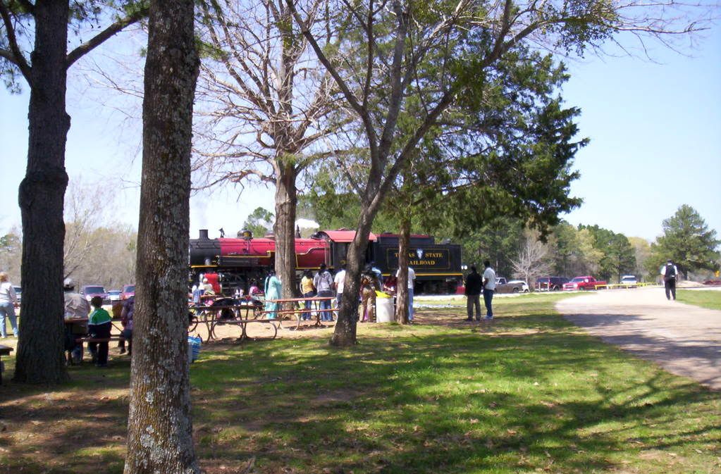 Texas State Railroad engine 300 switching into the wye