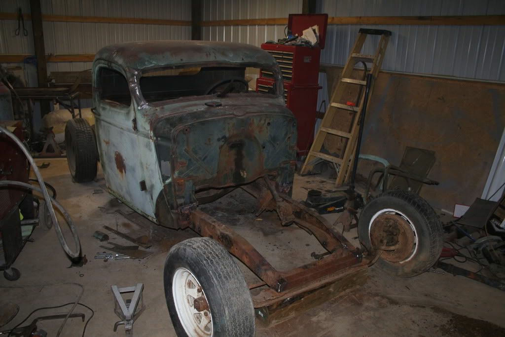 Here is our Rat Rod project we have just started 1946 Chevy truck Chopped