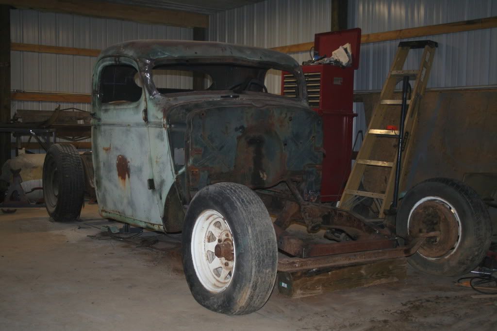 Here is our Rat Rod project we have just started 1946 Chevy truck Chopped 