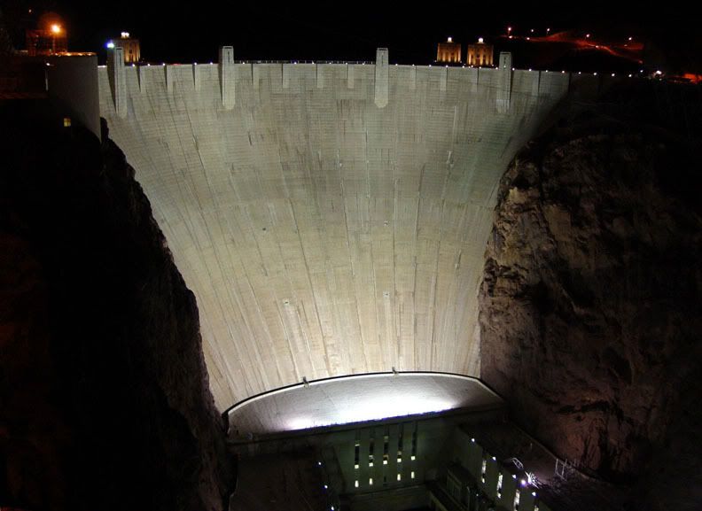 Hoover Dam at night.. Pictures, Images and Photos