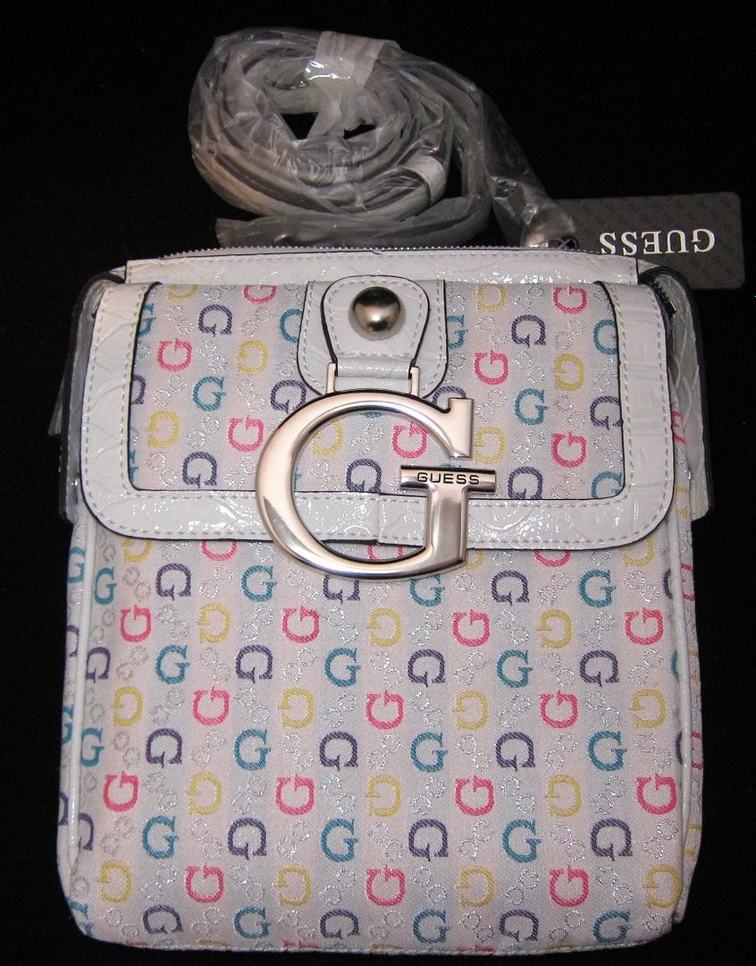 GUESS Primary Messenger Crossbody Hip Bag Purse White  