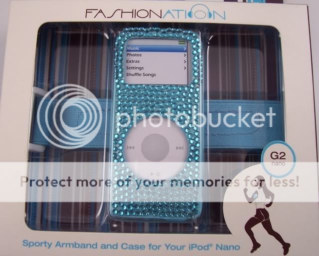 Bling iPod nano jeweled sporty armband & case blue crys  